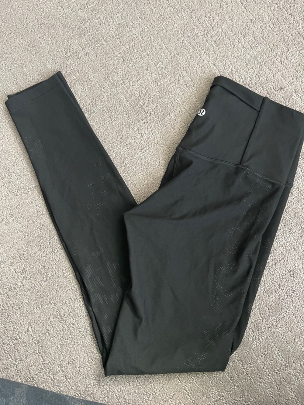 lululemon athletica Black Leggings with Subtle Laser-Cut Detail